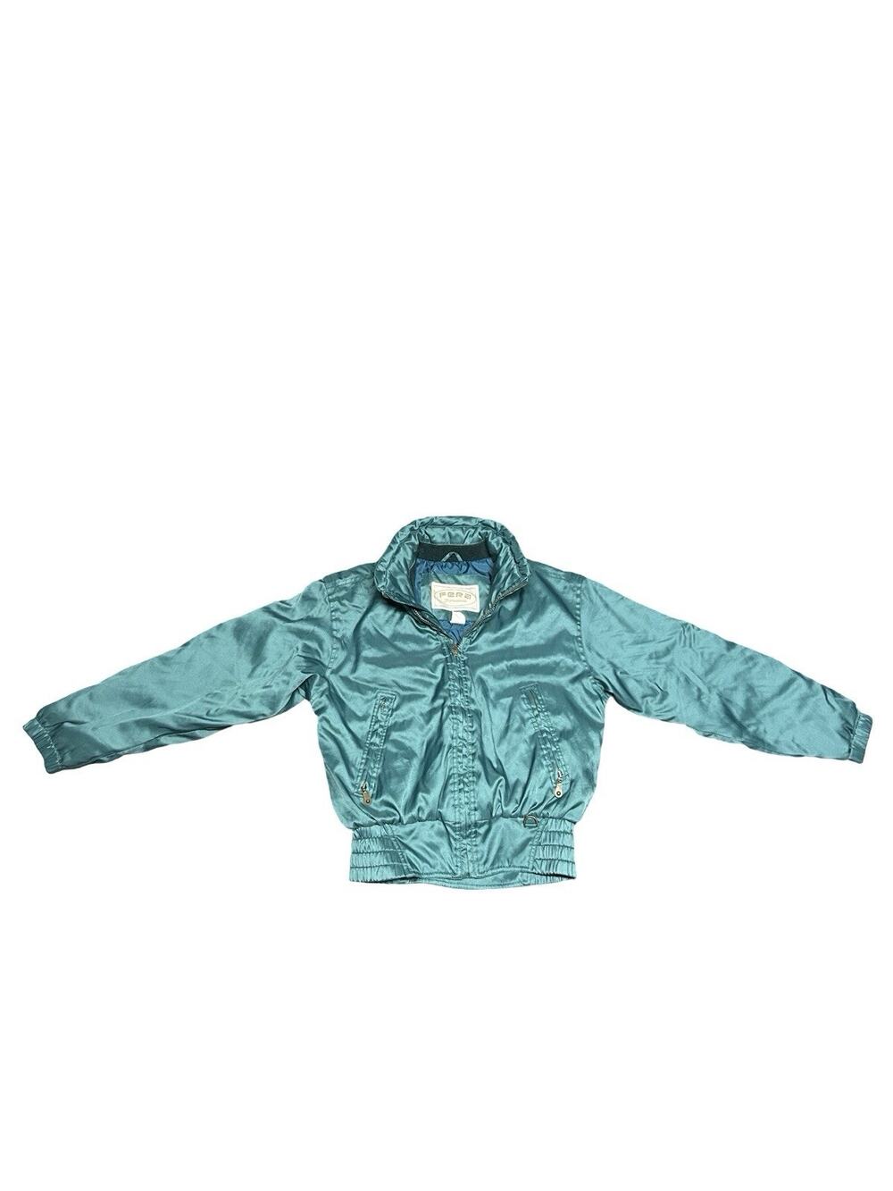 Fera International Women’s 4 Teal Full Zip Ski Jacket Vintage Insulated Coat